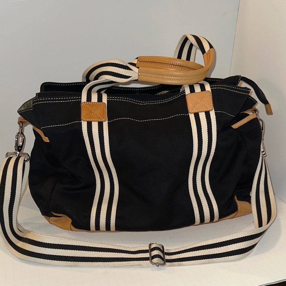 Pottery Barn Kids Classic Diaper Bag Canvas & Leather